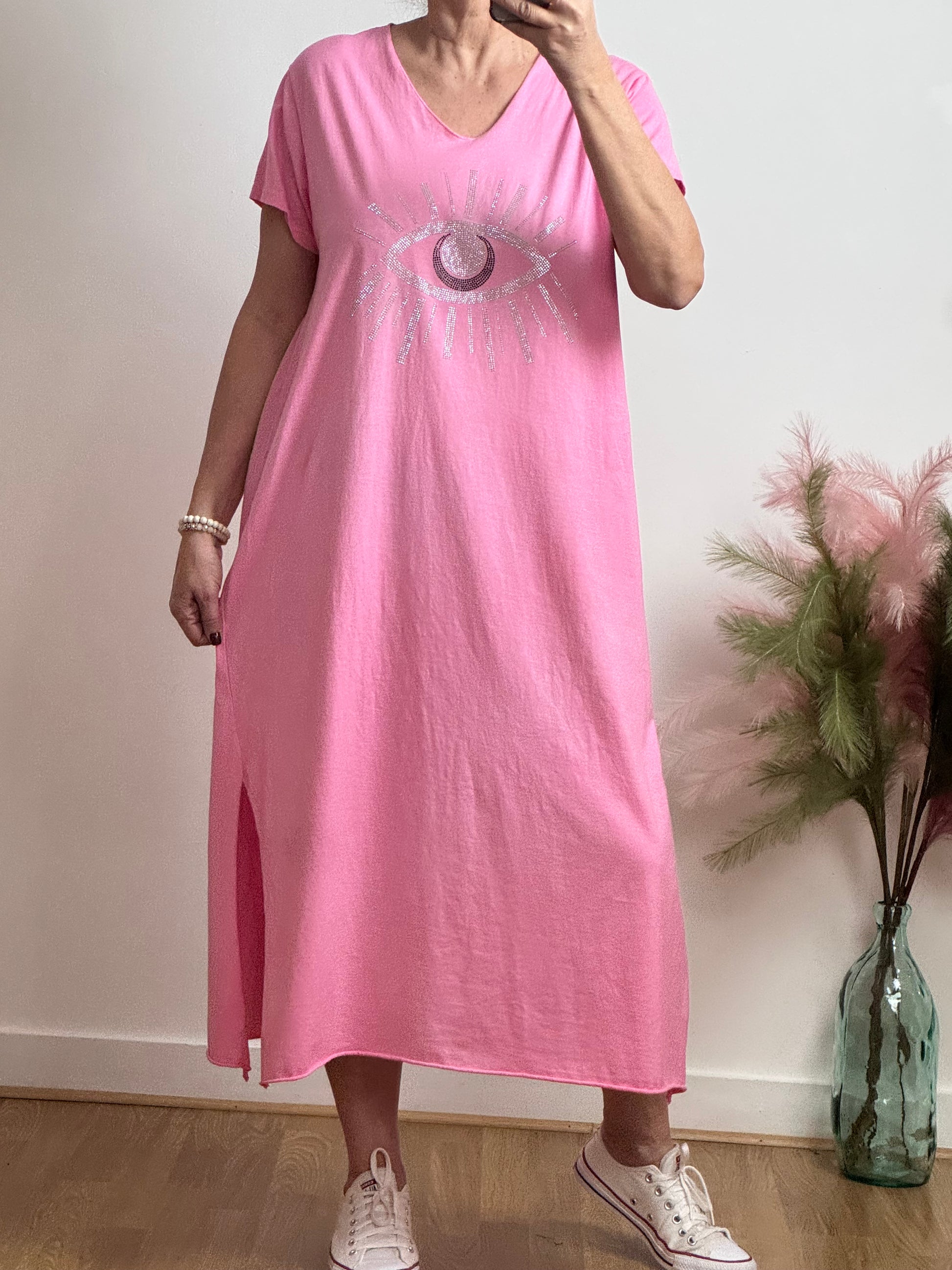Robe teeshirt rose TU 38/46