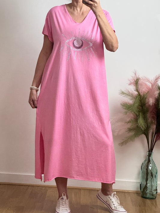 Robe teeshirt rose TU 38/46