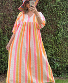 Robe coton tisse multicolore