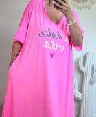Robe teeshirt rose fluo jolie forme