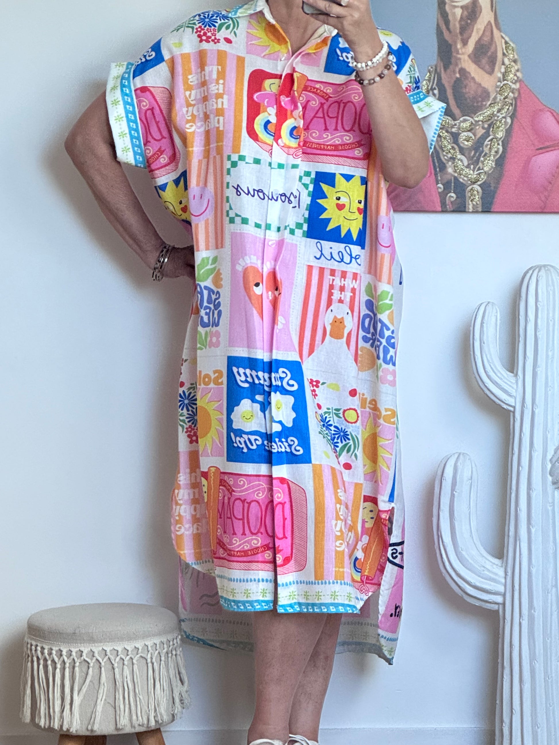 Robe chemise multicolore TU 38/48