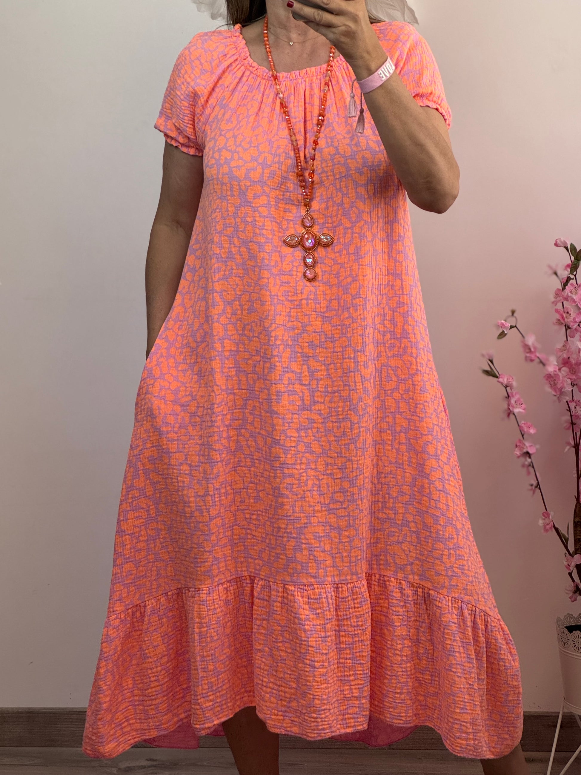Robe gaz de coton Elsa orange