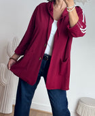 Veste casuel bordeaux jolie forme