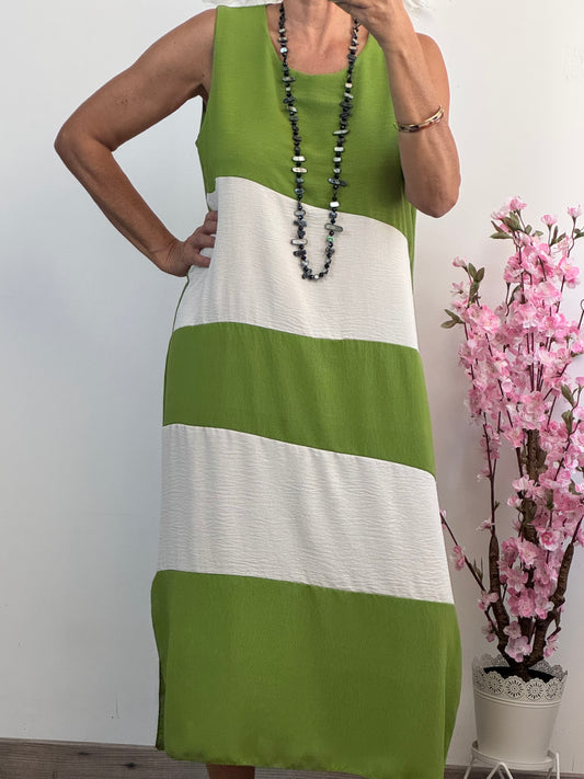 Robe Romy verte et crème