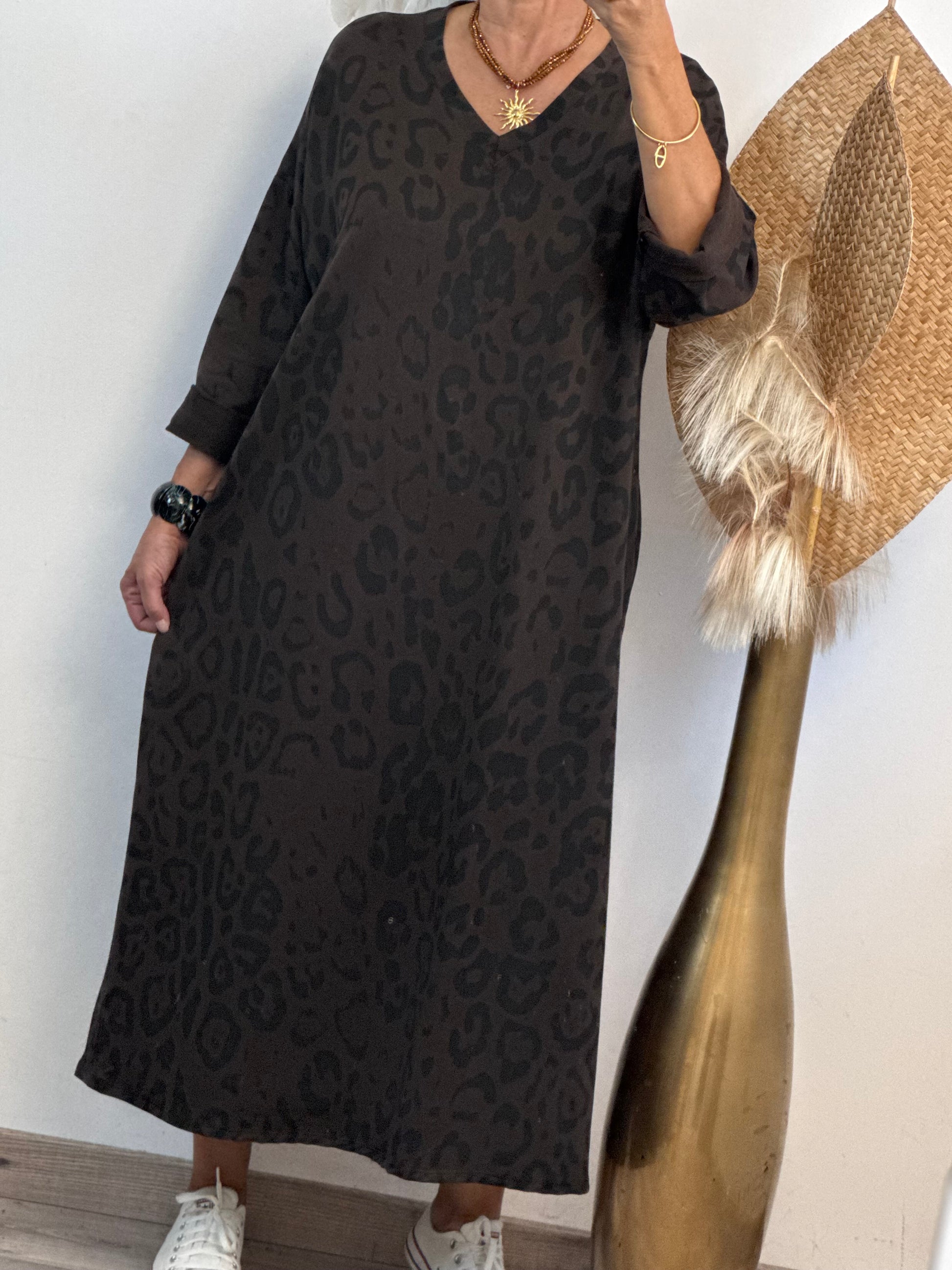Robe longue Léo marron TU 46/54