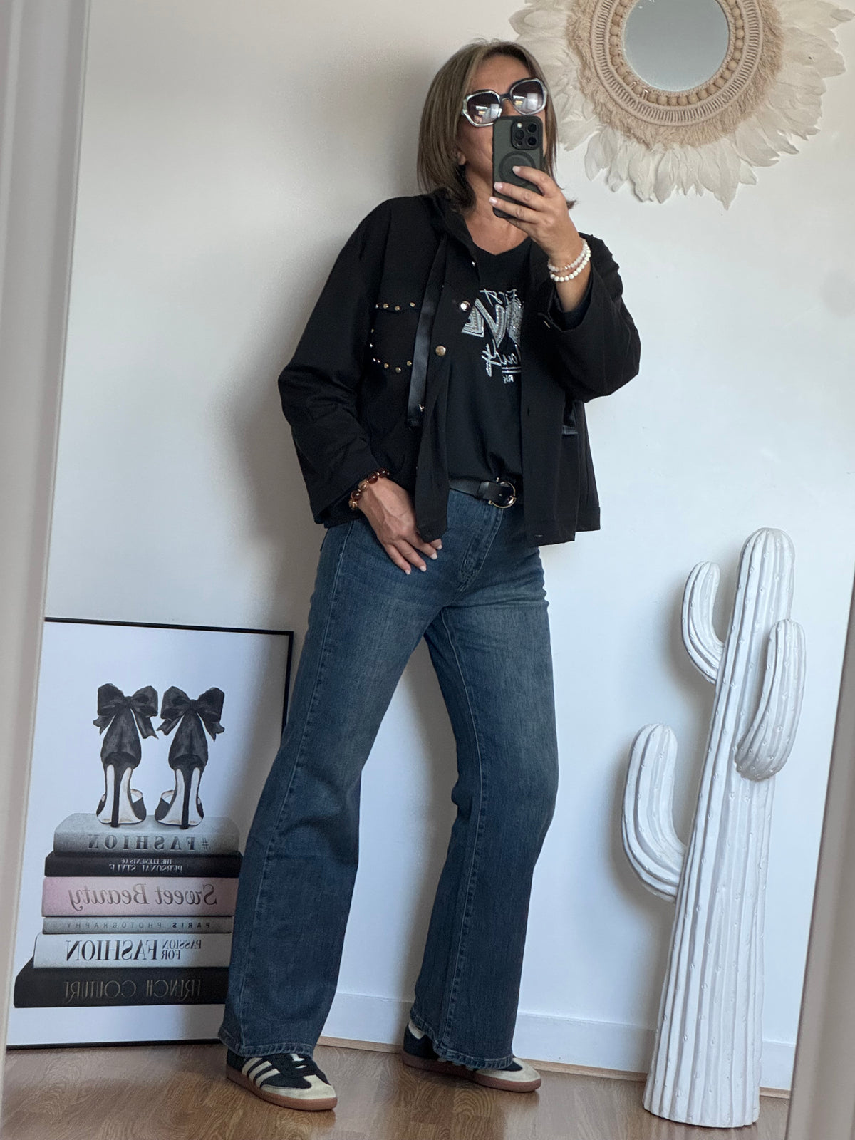 Jean flare denim bleu