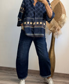 Jeans barrel bleu