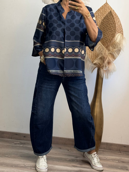Jeans barrel bleu