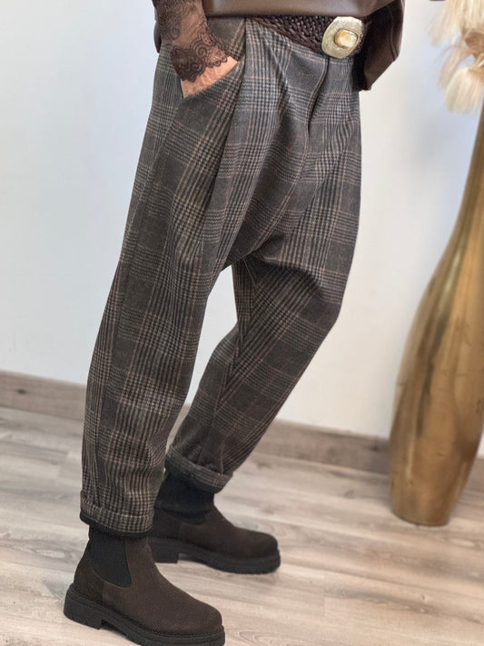 Pantalon saroual à carreaux
