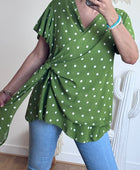 Blouse pois vert TU 44/50