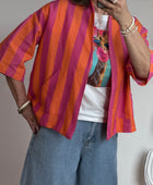 Veste kimono orange et rose