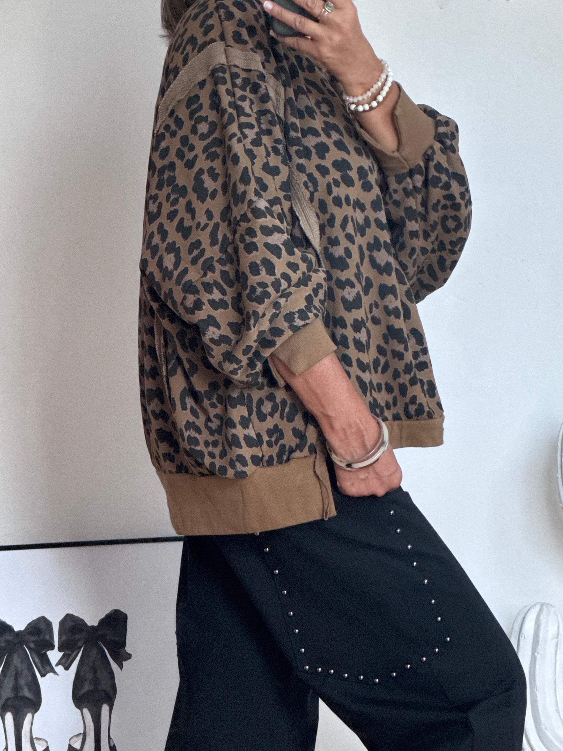 Sweat-shirt oversize Léo camel TU 38/50