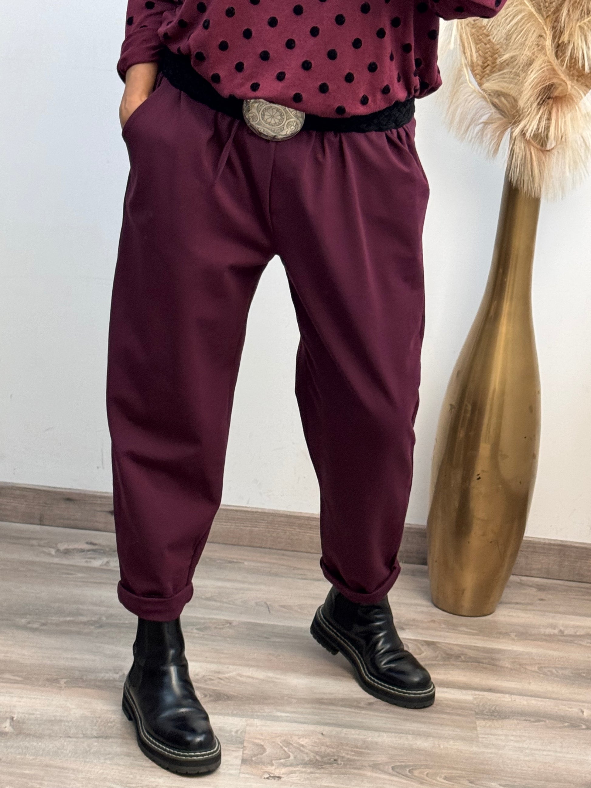 Pantalon Sacha lie de vin 42/50
