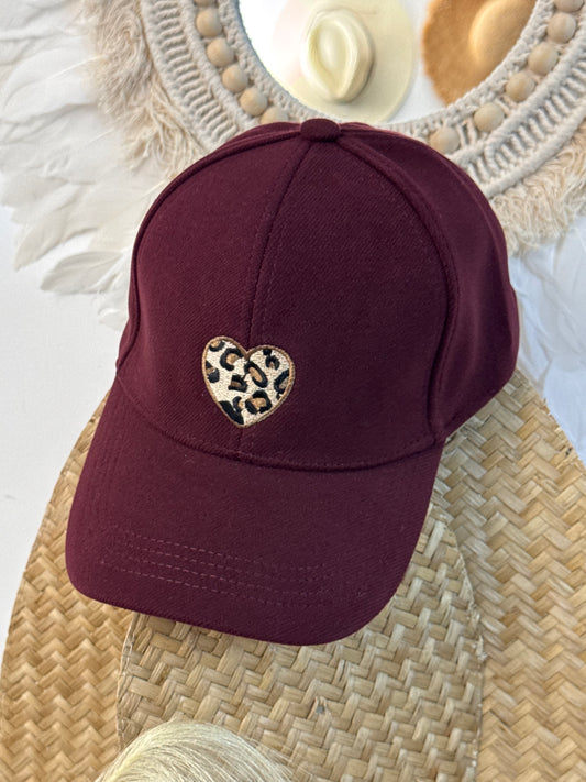 Casquette love lie de vin