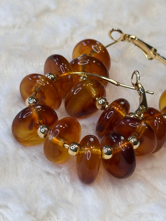 Boucles d’oreilles créoles marron