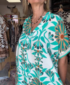Robe Emma version longue turquoise TU 40/48