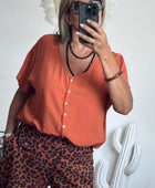 Blouse jolie forme terracotta