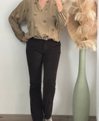 Pantalon flare velours chocolat