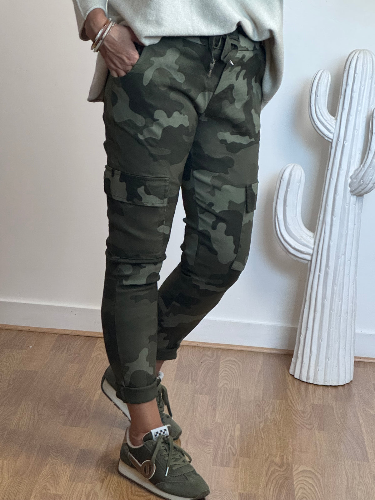 Pantalon confort camouflage kaki