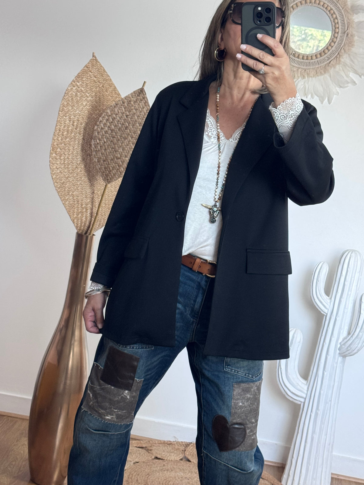 Veste blazer casuel noir TU 40/48