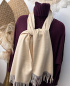 Echarpe cashmere crème