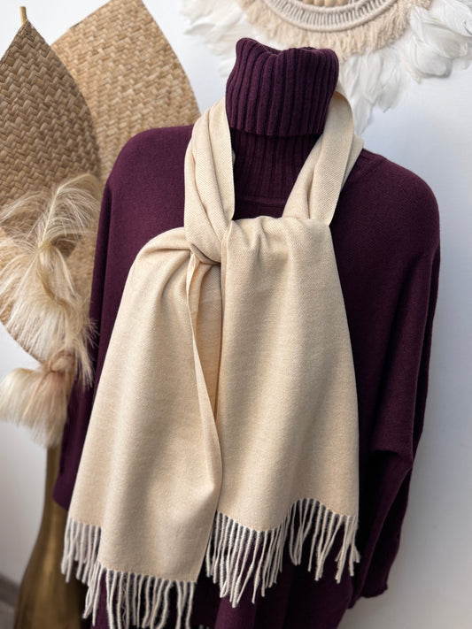 Echarpe cashmere crème