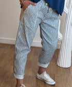 Pantalon confort rayures marine