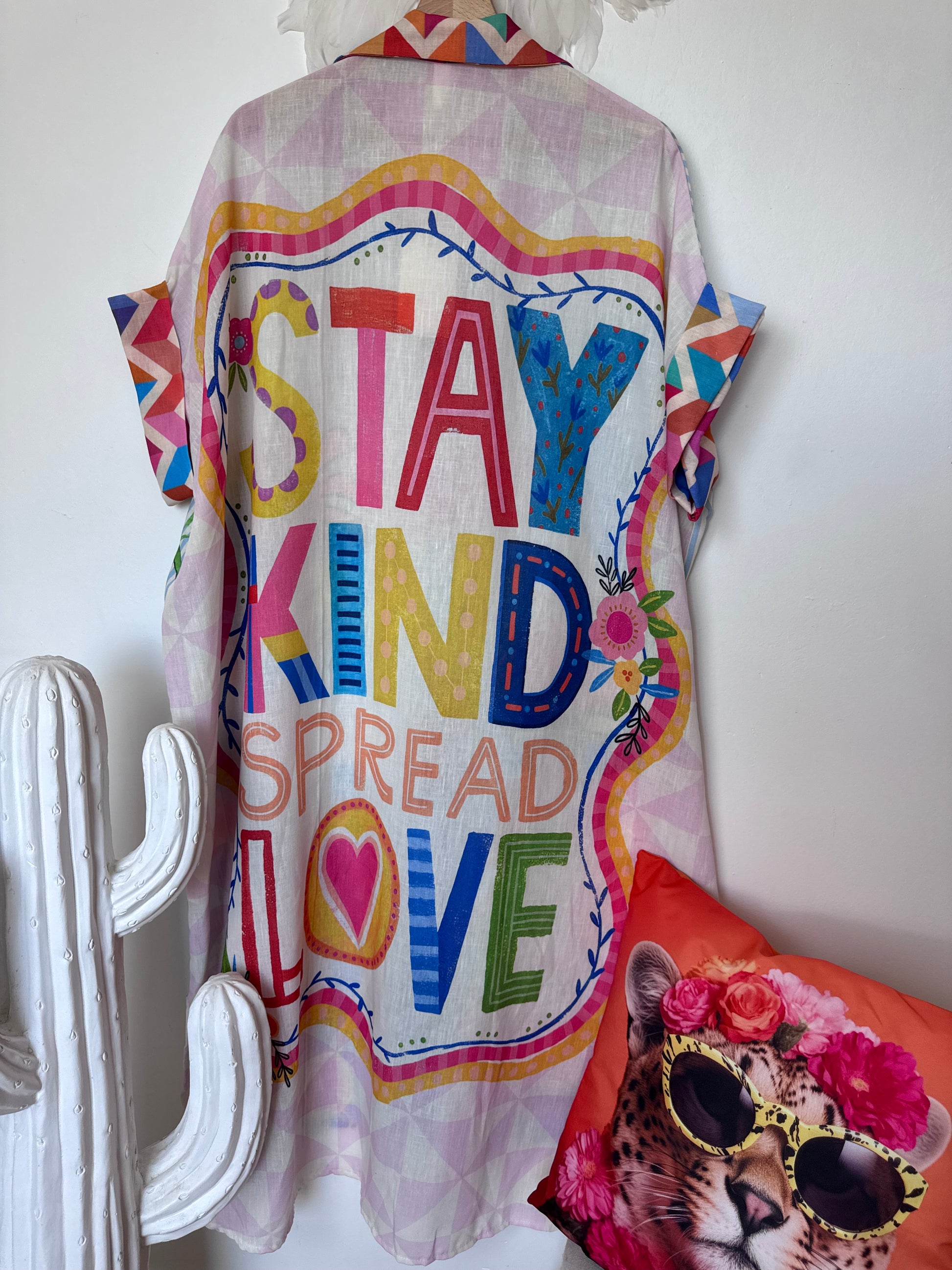 Robe chemise rayée multicolore