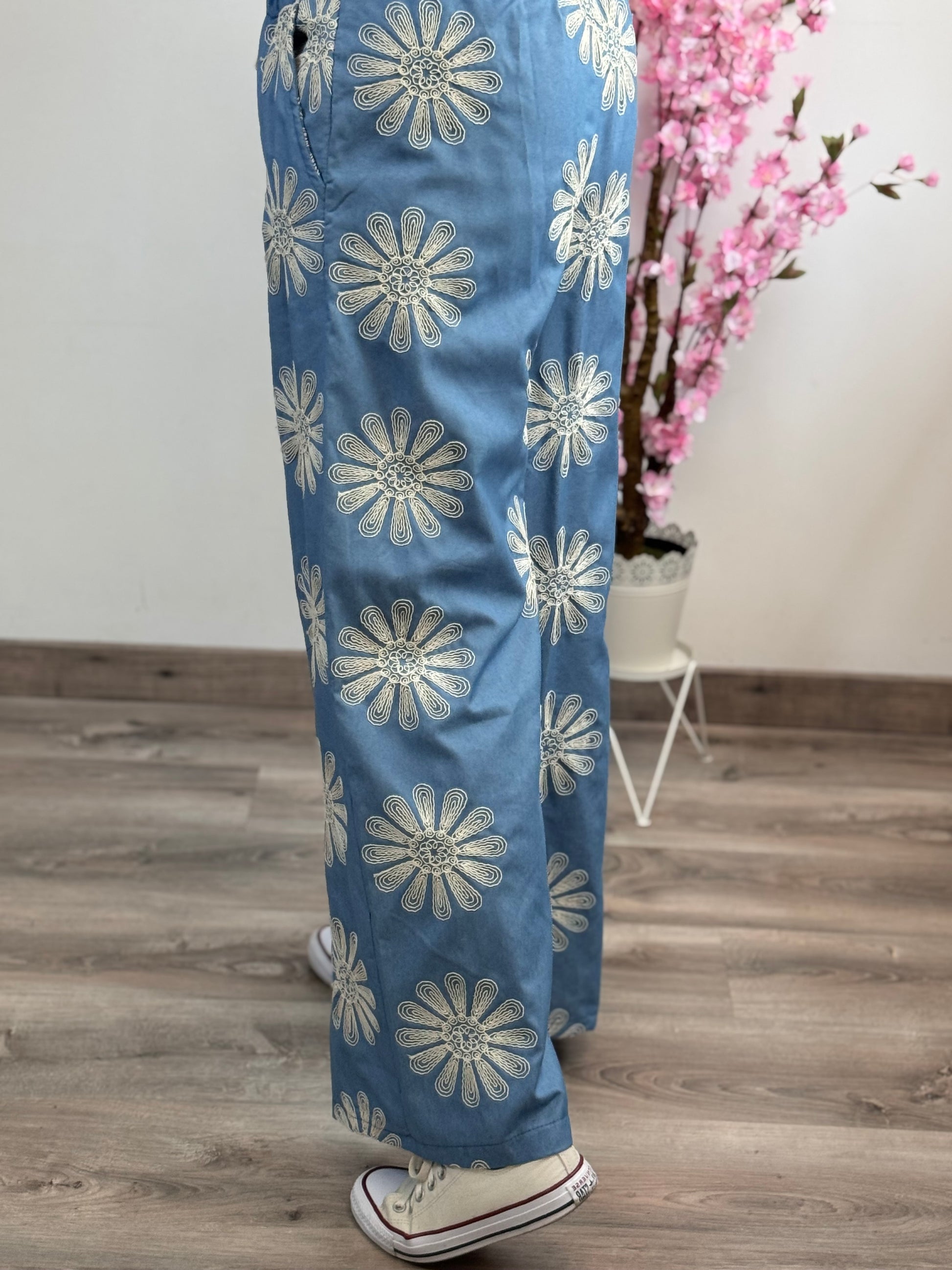 Pantalon Flora bleu