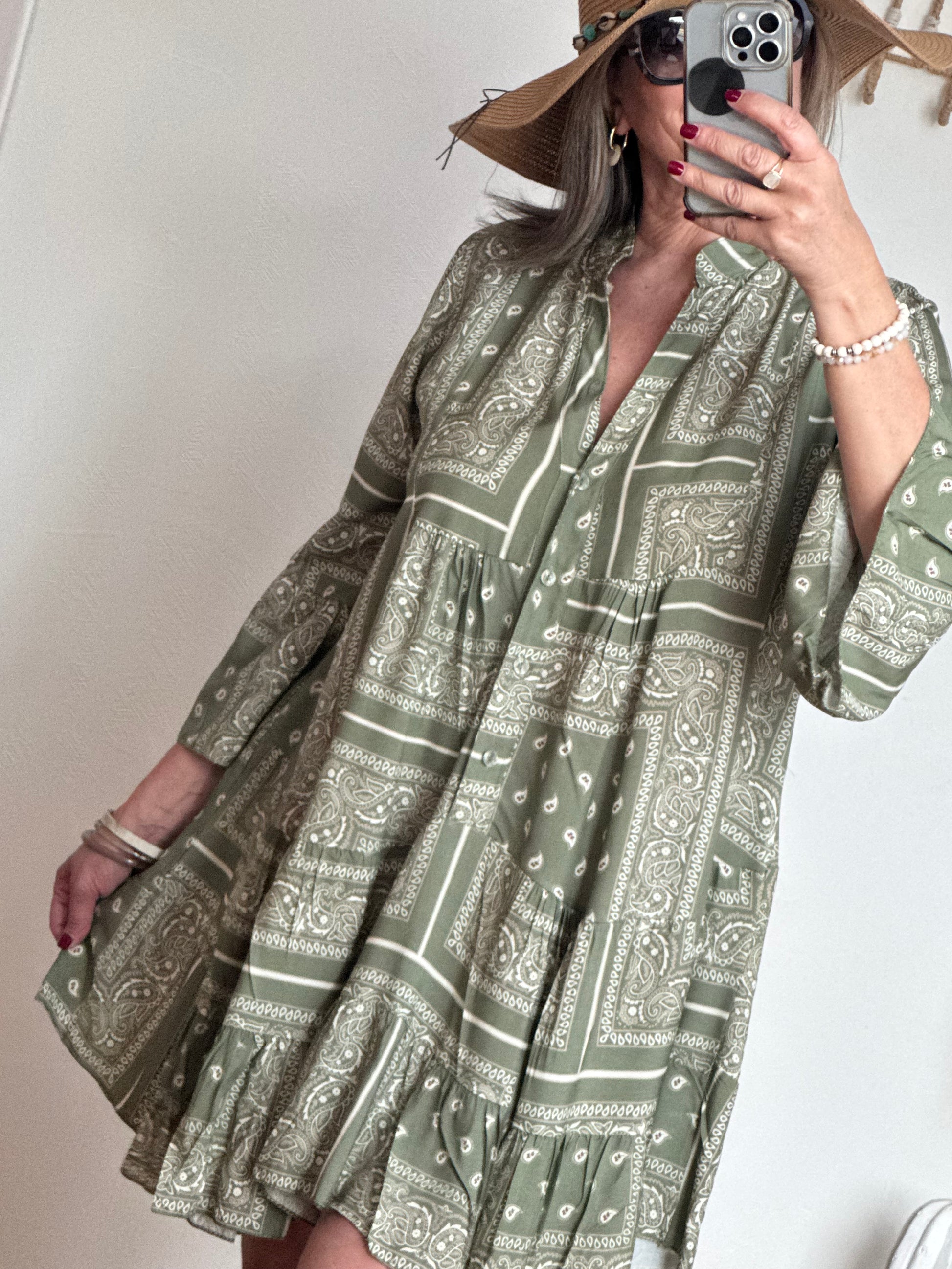 Robe Léa bandana kaki