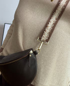Sac banane cuir marron + 2 sangles