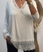 Top dentelle blanc TU 40/46 et TU 46/50