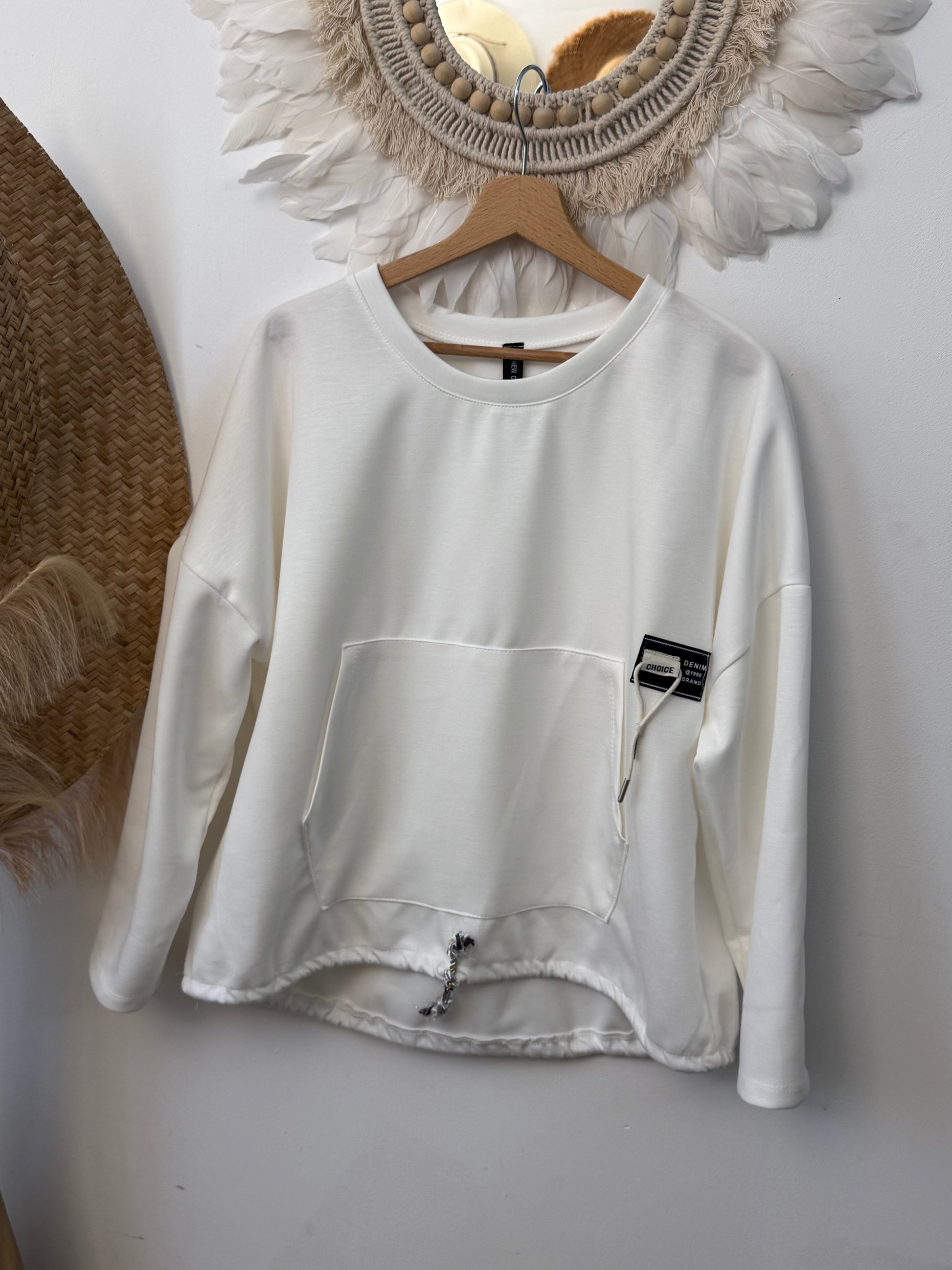 Sweat-shirt blanc Mael