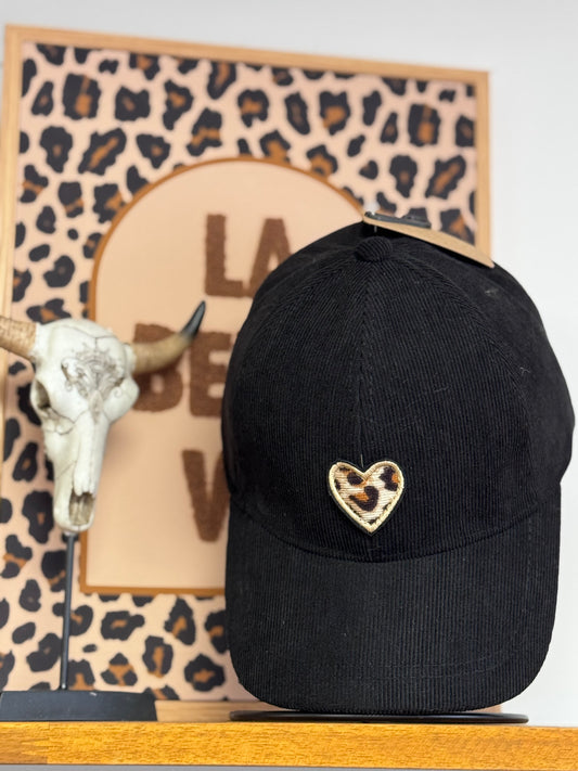 Casquette velours côtelé noir