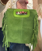 Sac cuir véritable vert