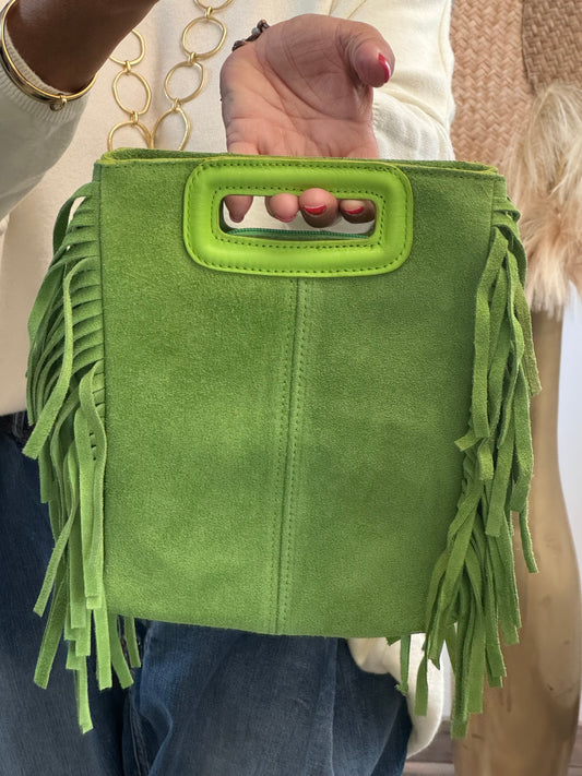 Sac cuir véritable vert