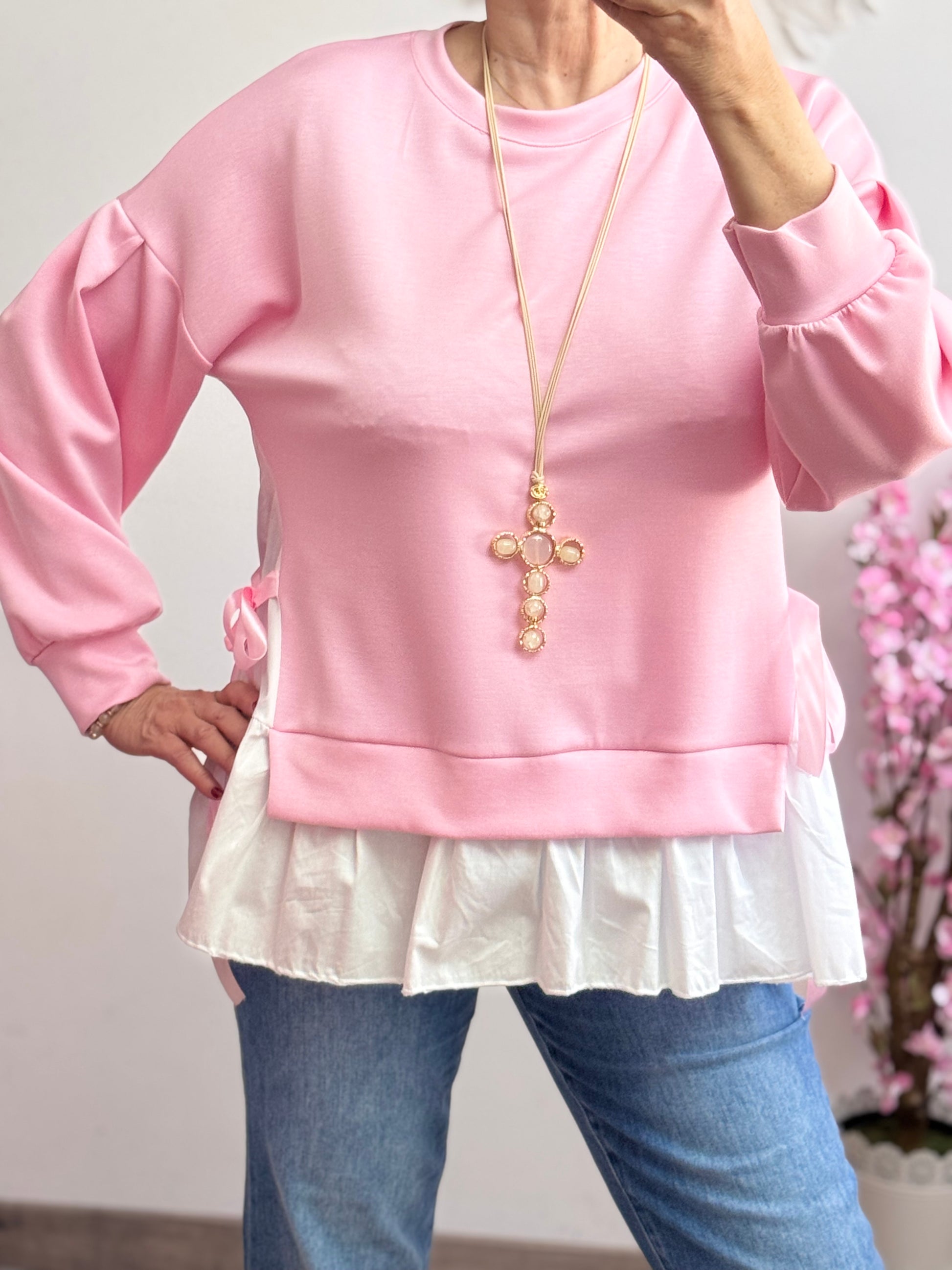 Sweat-shirt chemise rose TU 36/44
