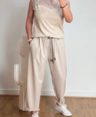 Top dentelle beige