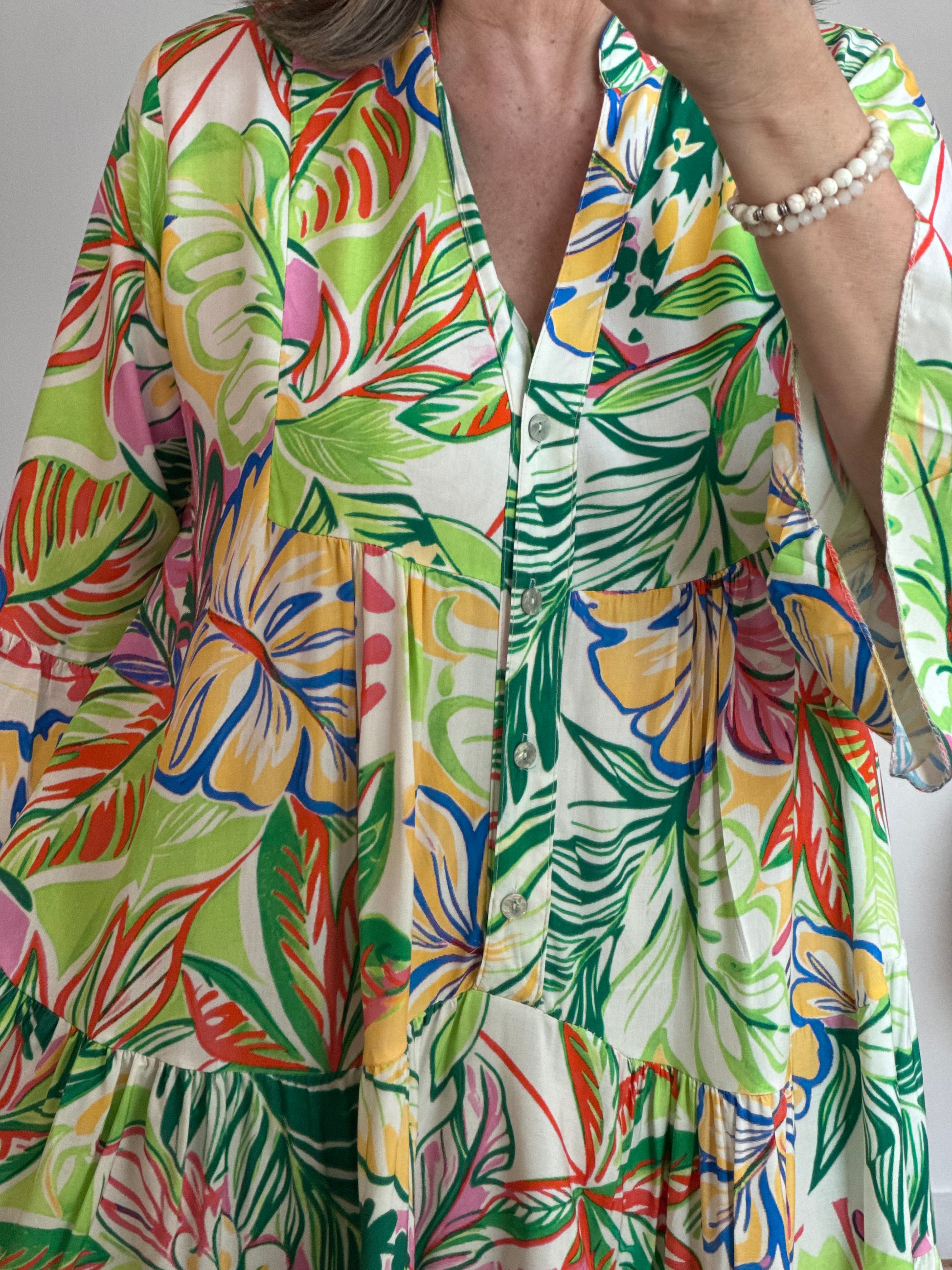 Robe floral vert