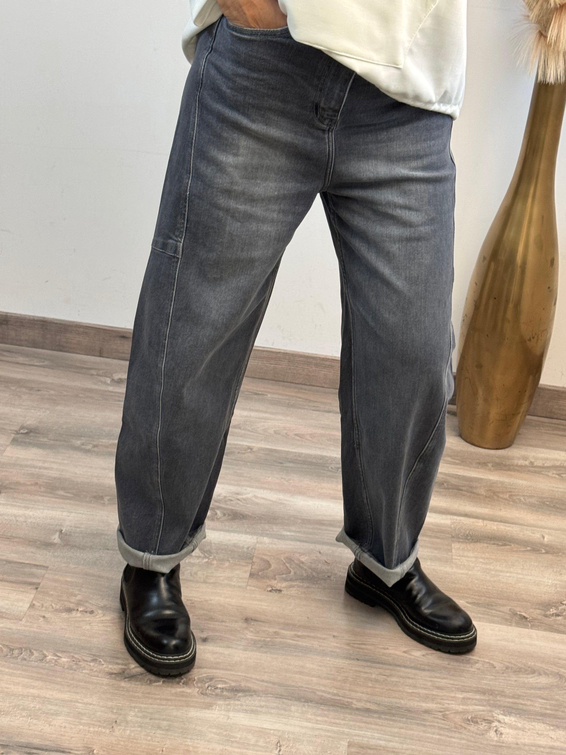 Jean balloon gris