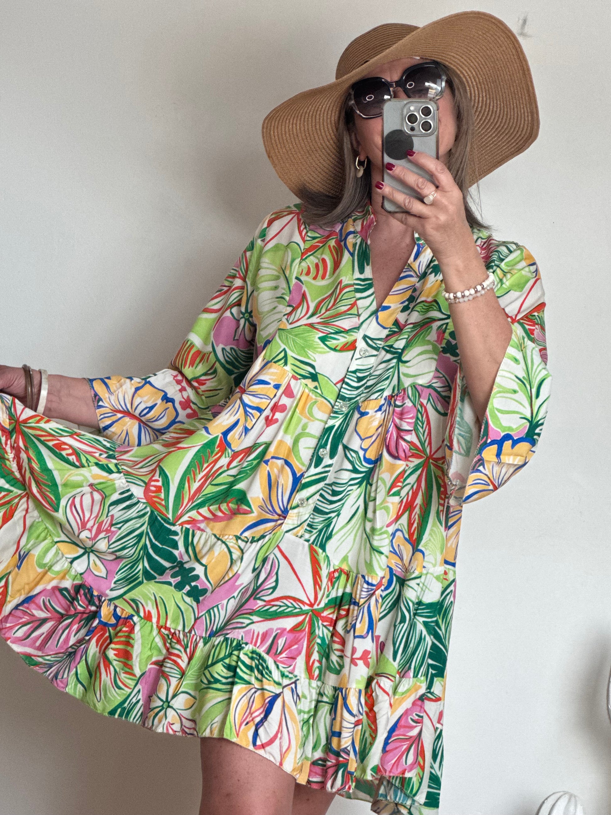 Robe floral vert