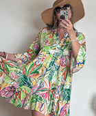 Robe floral vert