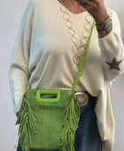 Sac cuir véritable vert