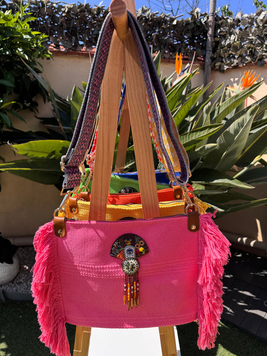 Sac bohème rose