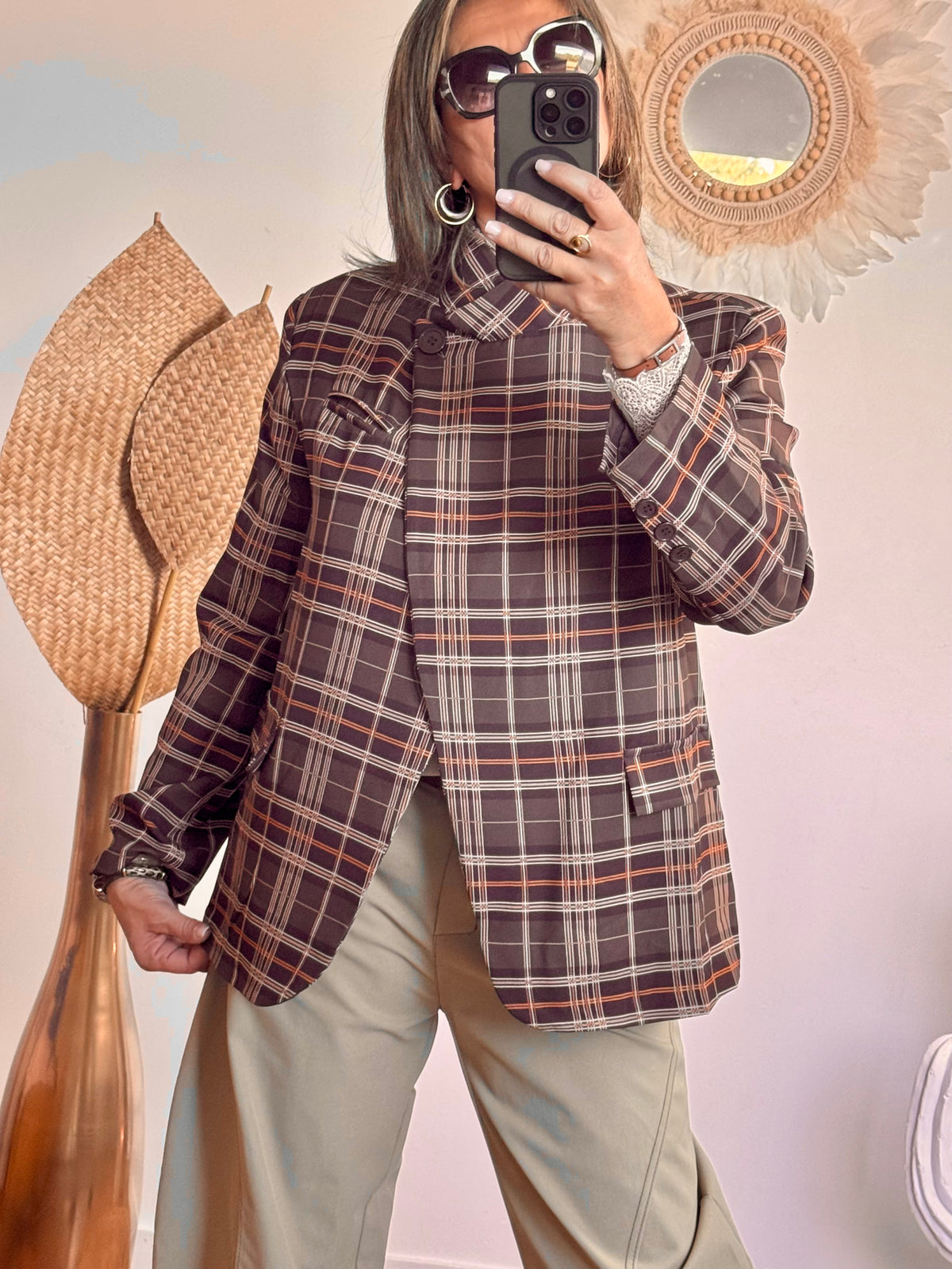 Veste blazer carreaux