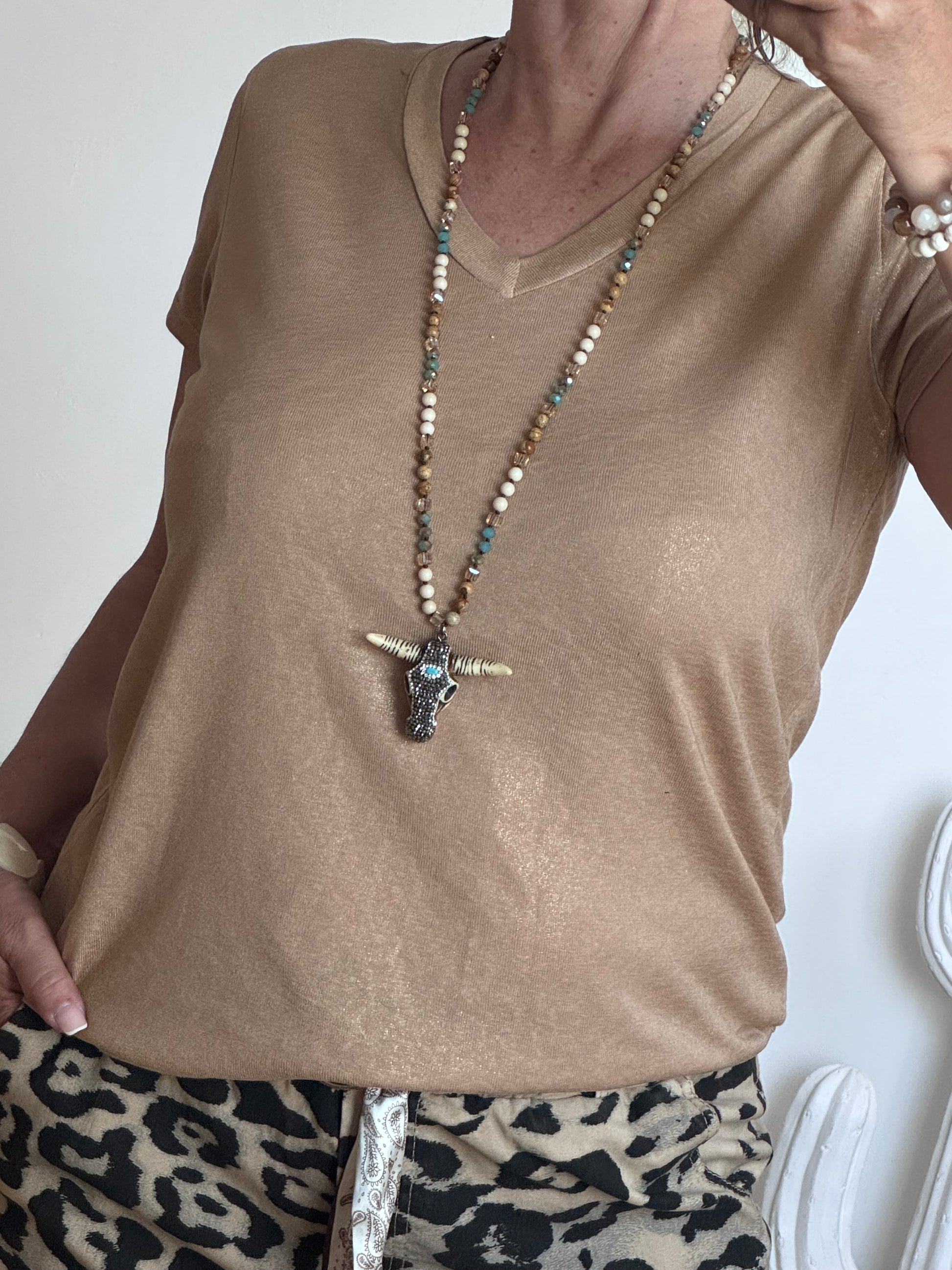 Teeshirt camel reflet doré TU 36/42