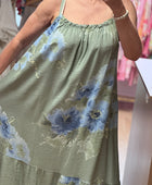 Robe fleurie kaki