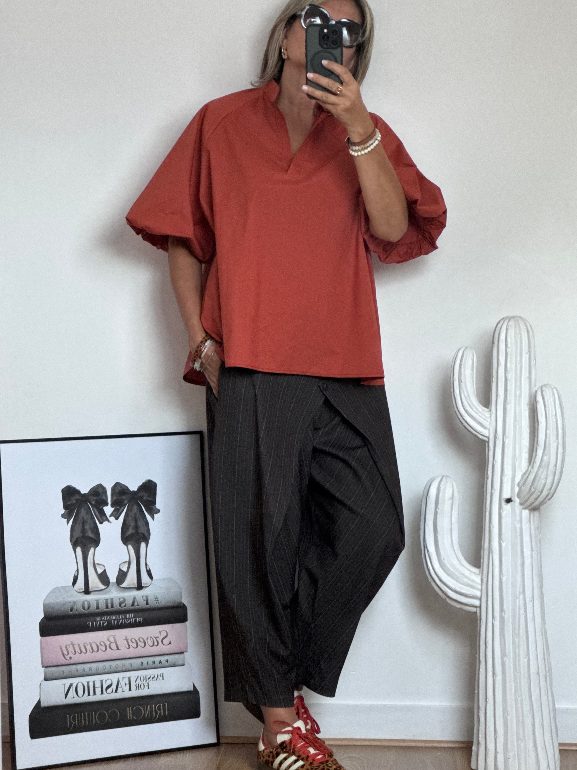 Pantalon Alan marron fines rayures TU 38/48