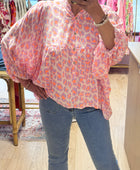 Blouse Léo Lila et corail