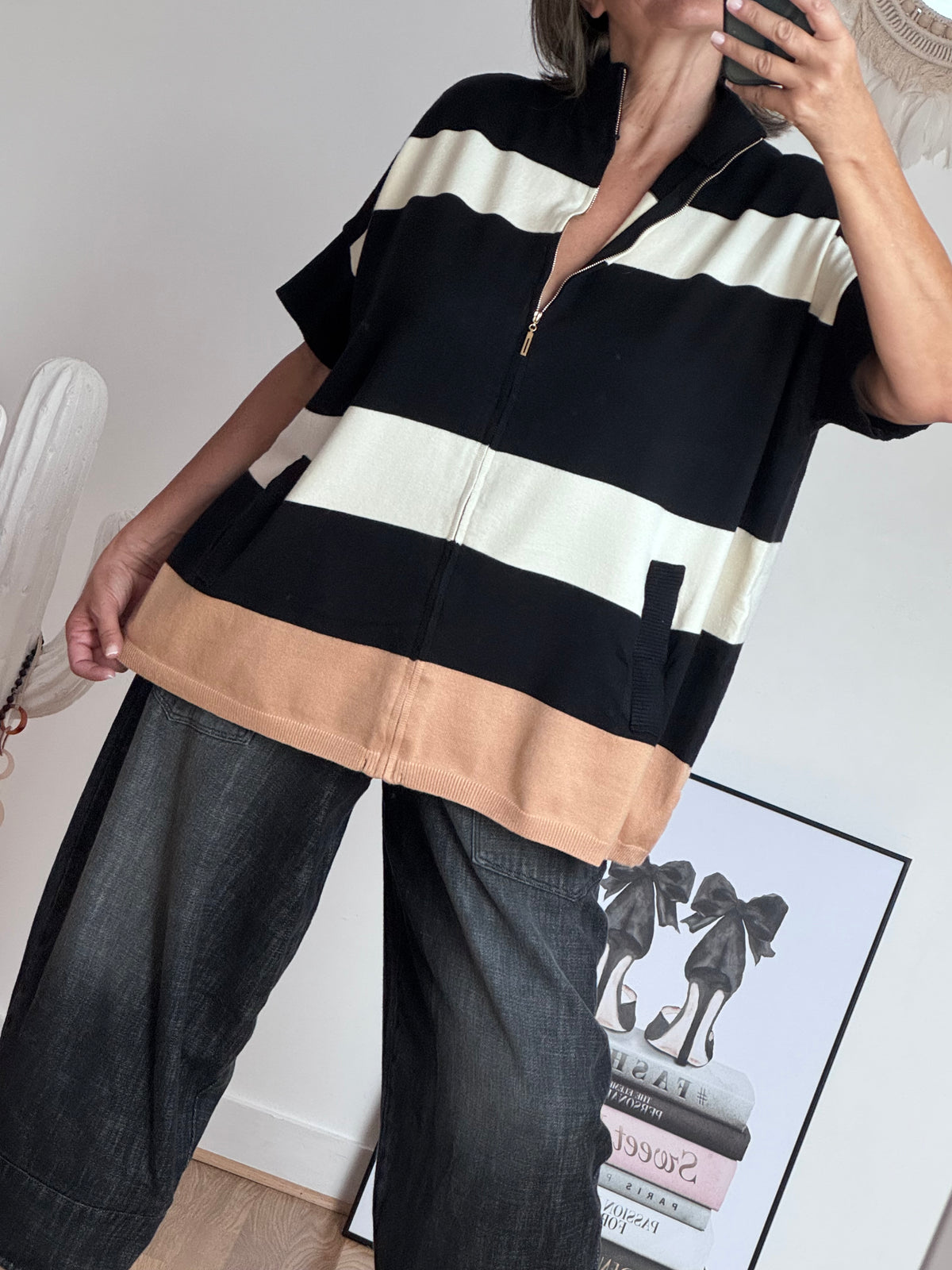 Pull Romy noir jolie forme